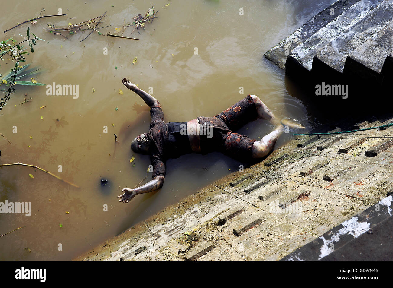 Ertrunkenen Körper Stockfoto