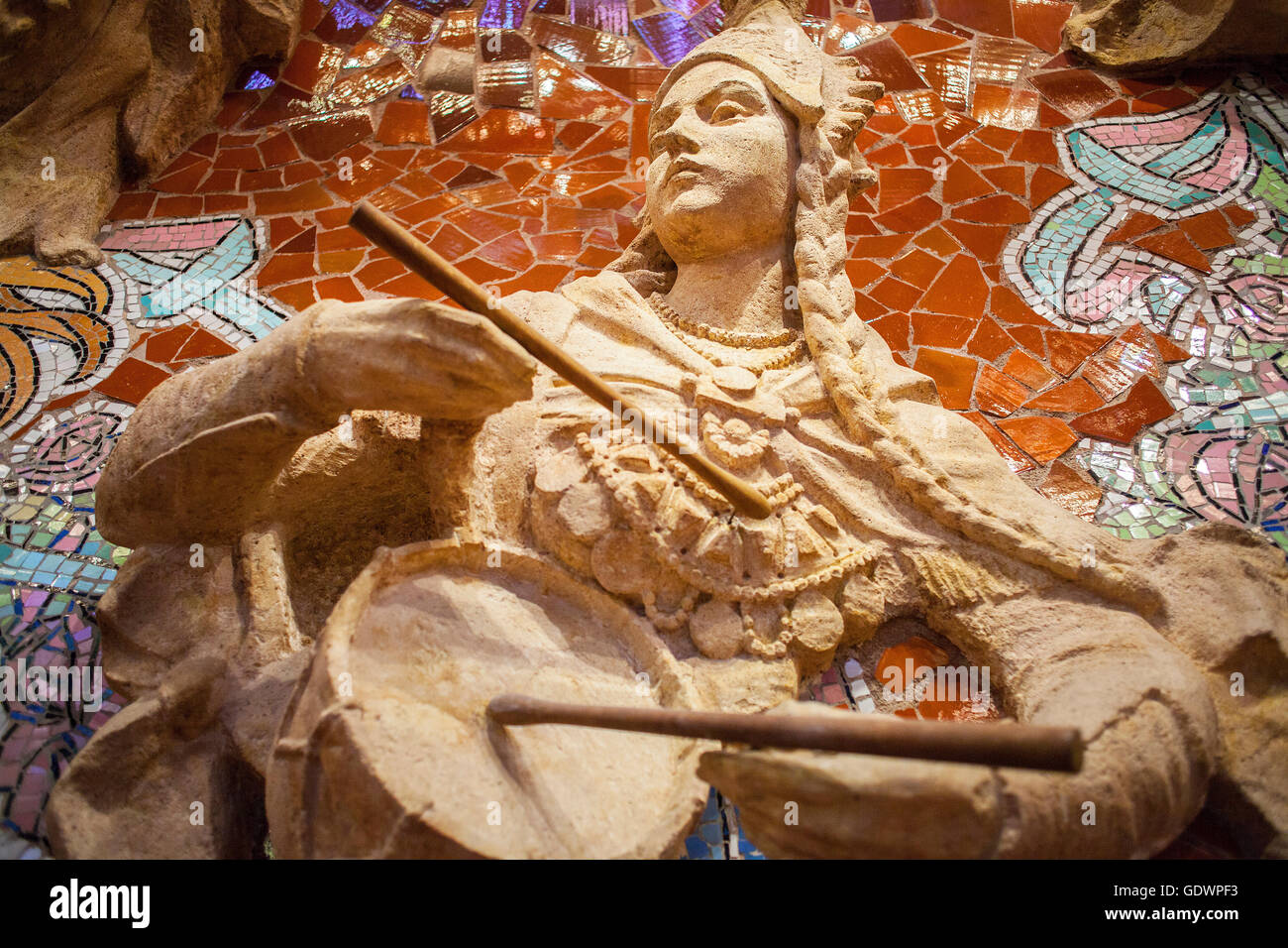 Palau De La Musica Catalana, Detail der Stufe von Lluis Domenech ich Montaner, Barcelona, Spanien Stockfoto