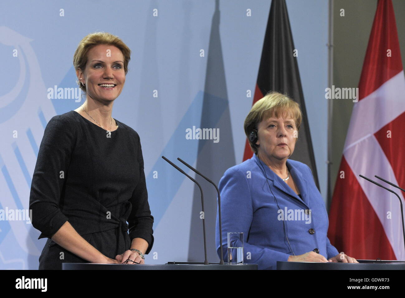 Thorning-Schmidt und Merkel Stockfoto