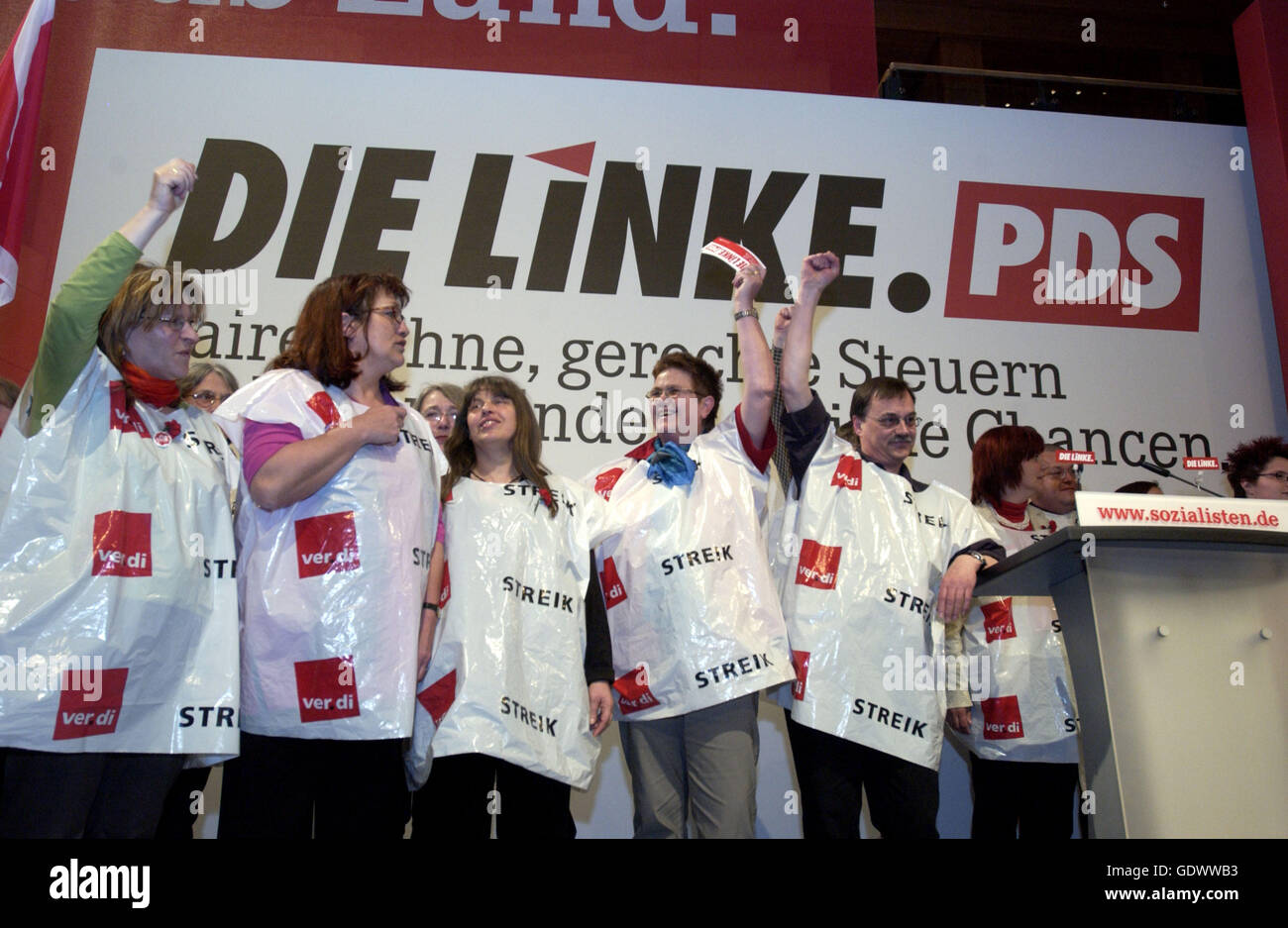 Der 10. Kongress der linke Party.PDS Stockfoto