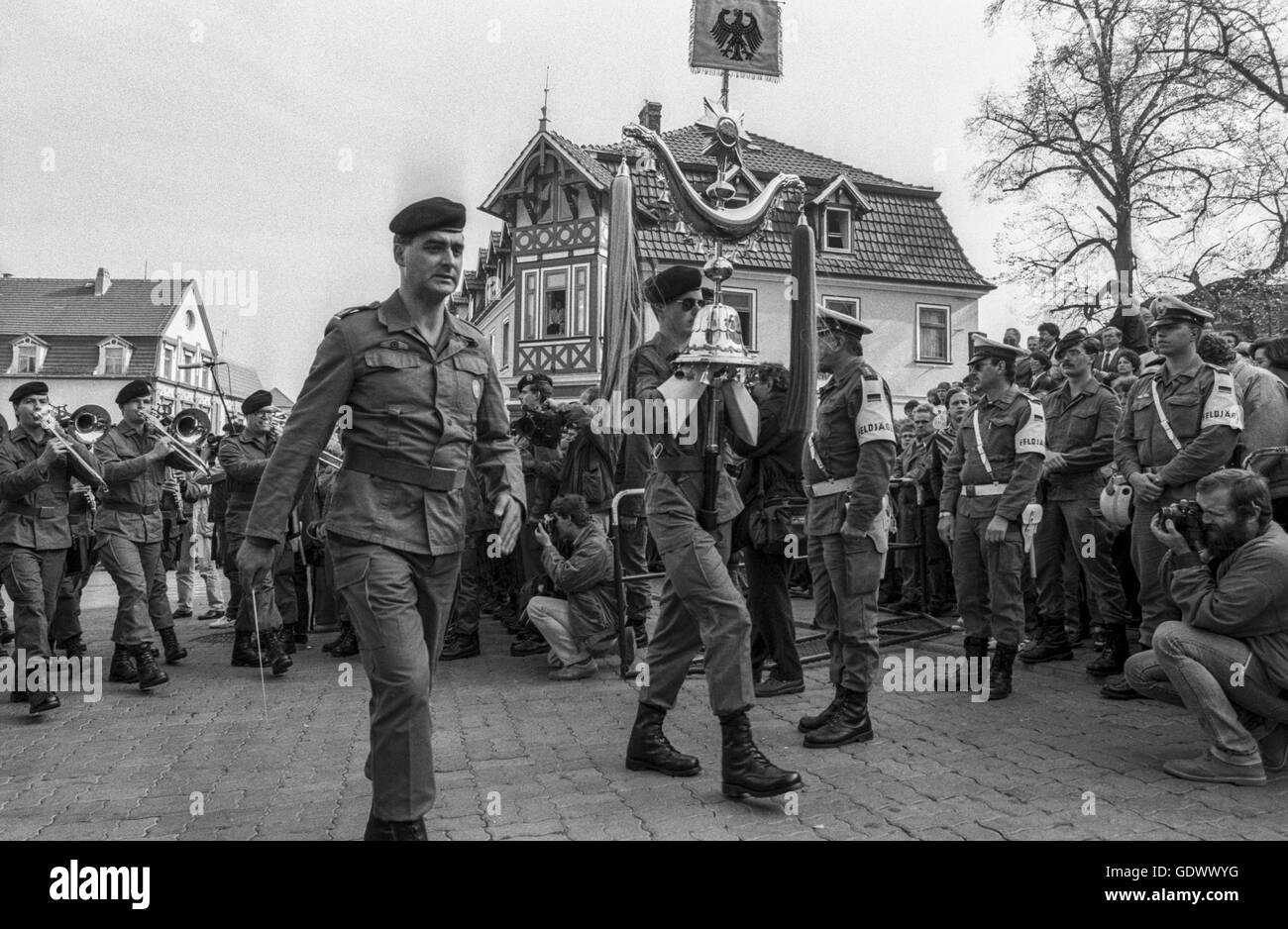 Die erste öffentliche feierliches Versprechen der Rekruten in der Gegend des östlichen Befehls Bundeswehr Stockfoto