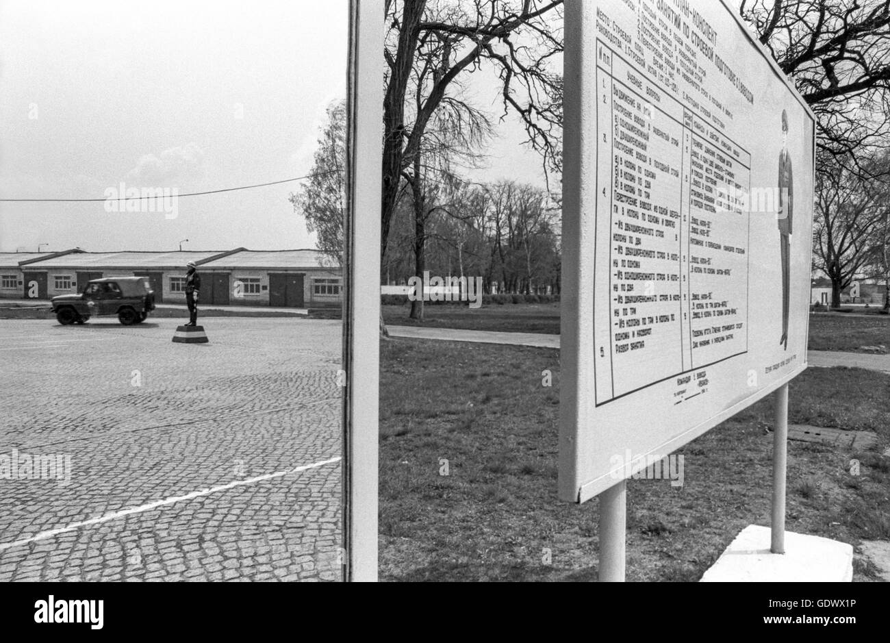 Auf dem Truppenübungsplatz der GUS-Streitkräfte in Altengrabow Stockfoto