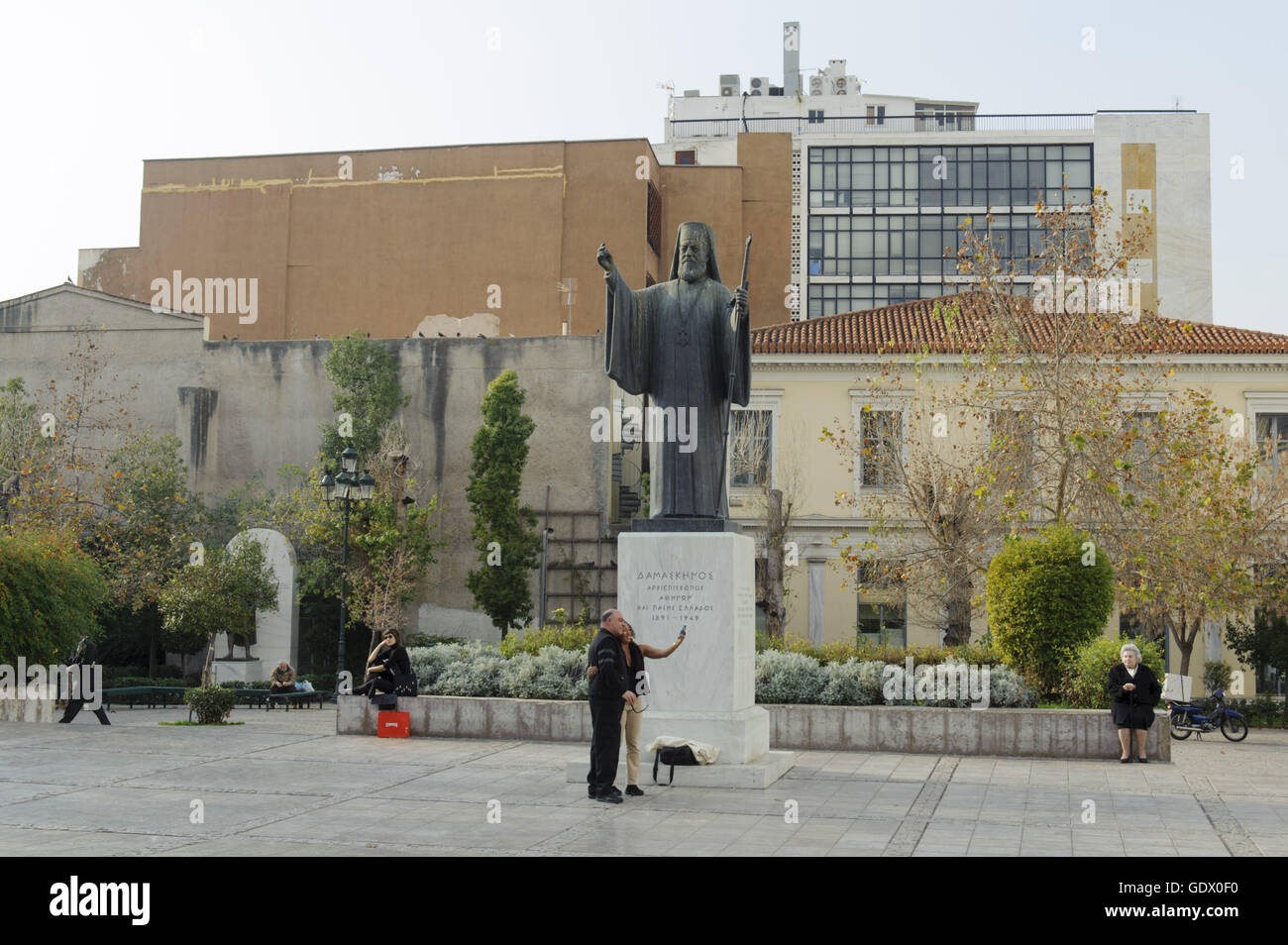 Ein Denkmal von Erzbischof Damaskinos von Athen Stockfoto