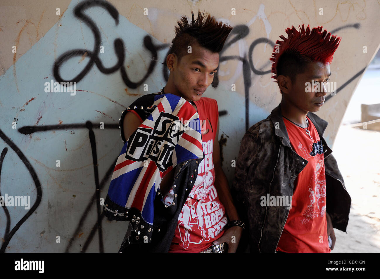 Punks in Yangon Stockfoto