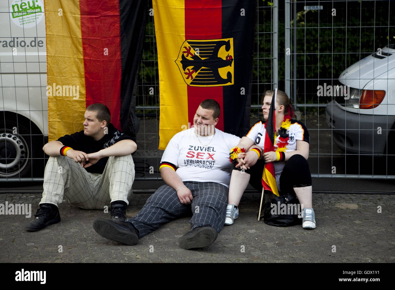 Die deutschen Fanmeile bei der WM in Berlin, Deutschland, 2010 Stockfoto