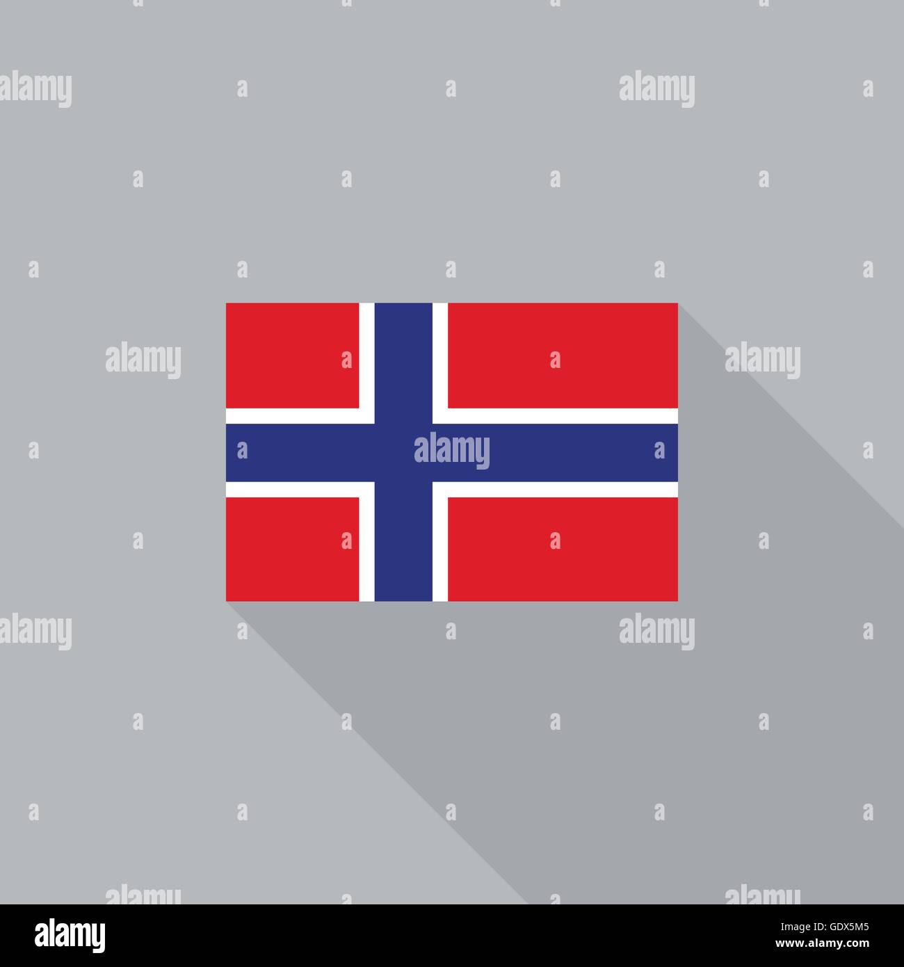 Norwegen-Flagge-flaches Design-Vektor-illustration Stock Vektor