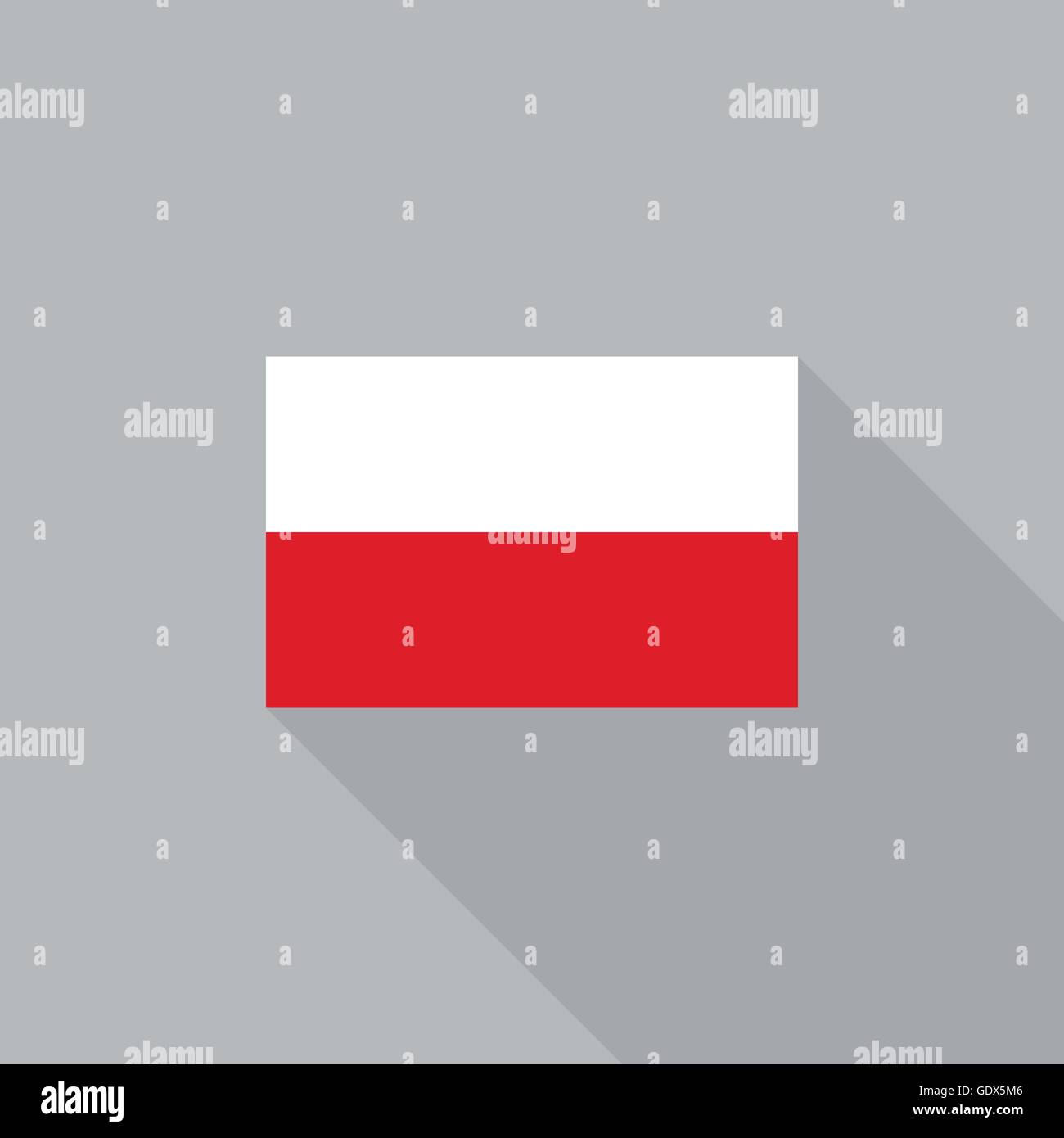 Polen-Flagge-flaches Design-Vektor-illustration Stock Vektor