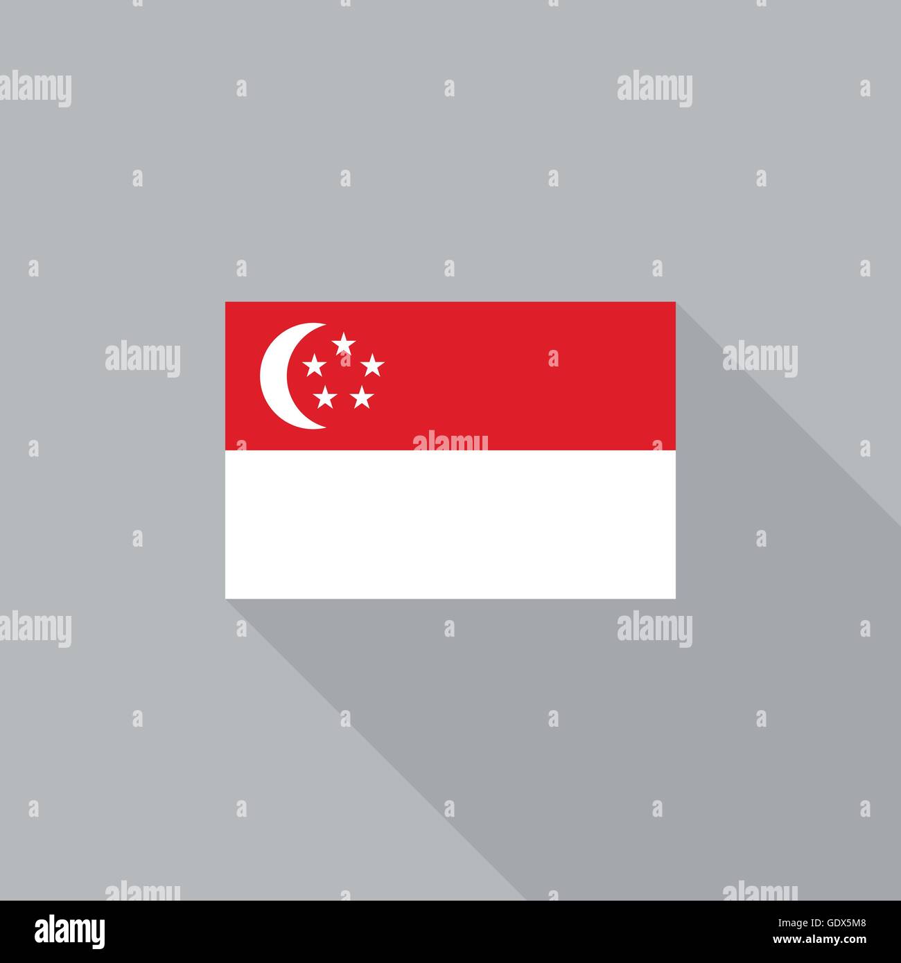 Singapur-Flagge-flaches Design-Vektor-illustration Stock Vektor