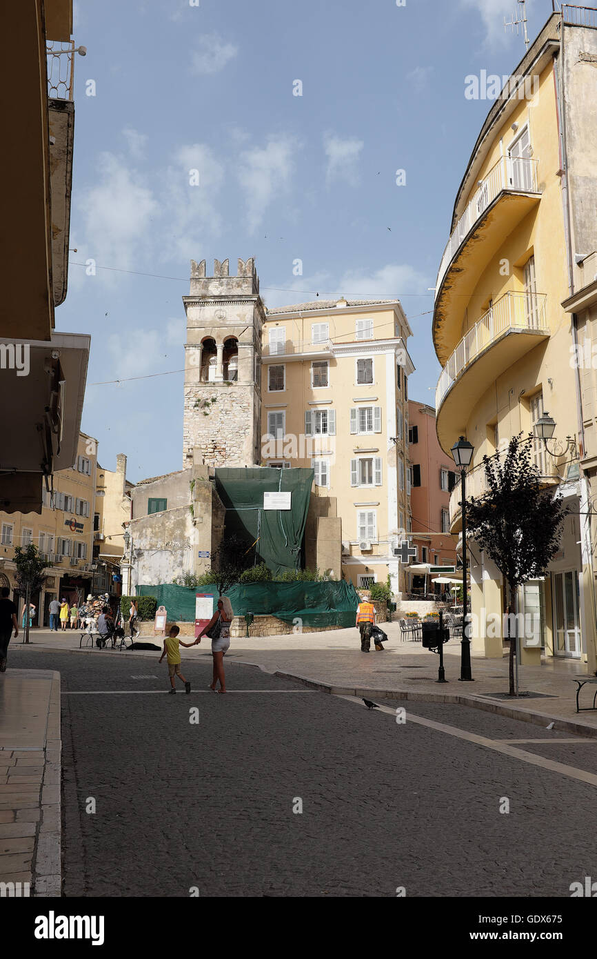Altstadt von Kerkyra, Korfu-Stadt, UNESCO-Weltkulturerbe, Corfu, Ionische Inseln, Griechenland Stockfoto