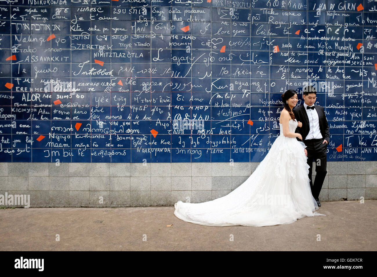 Love Wall Montmartre Paris France Stockfotos