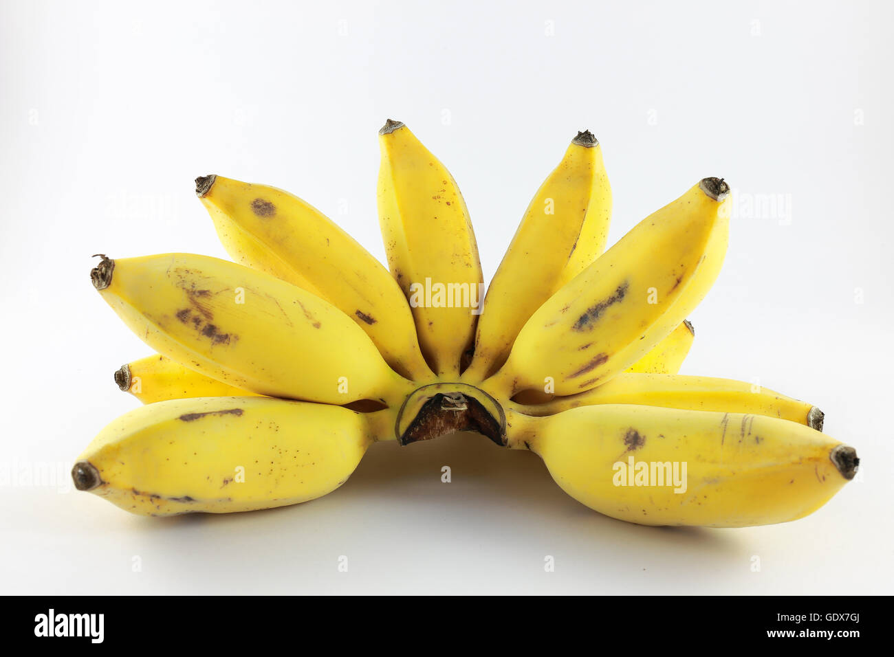 Banane auf weißem Hintergrund Stockfoto