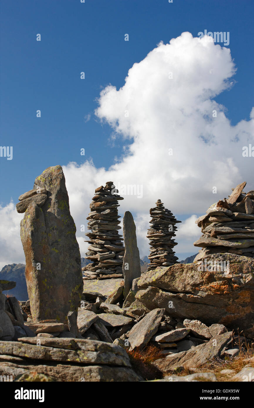 Geographie/reisen, Frankreich, Granit Felsen auf das Signal Trail von montenvers Zug, Mont-Blanc, Chamonix, Additional-Rights - Clearance-Info - Not-Available Stockfoto