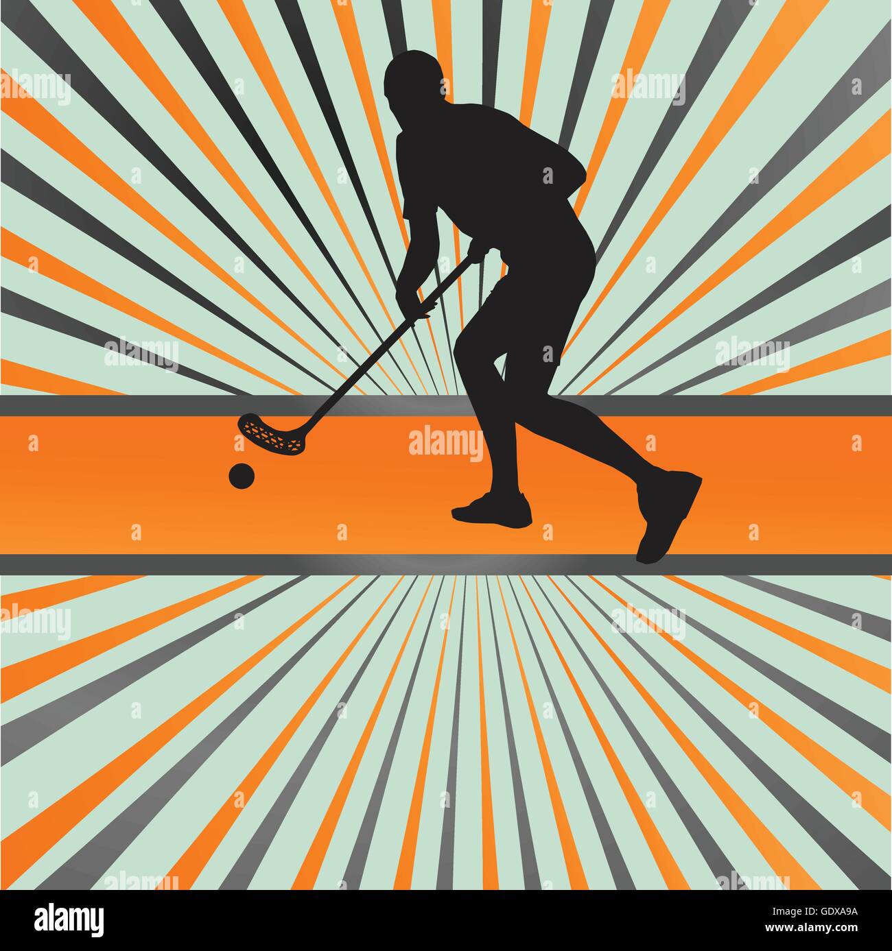 Floorball Spieler Vektor Silhouette Hintergrund abstrakt platzen Stock Vektor