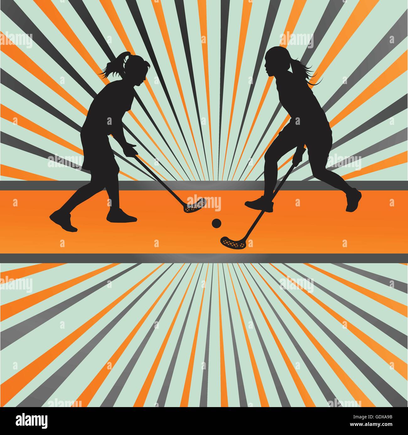 Floorball Spieler Vektor Silhouette Hintergrund abstrakt platzen Stock Vektor