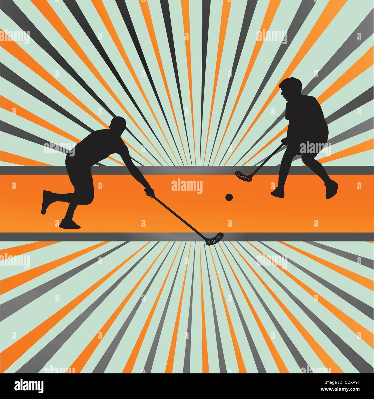 Floorball Spieler Vektor Silhouette Hintergrund abstrakt platzen Stock Vektor
