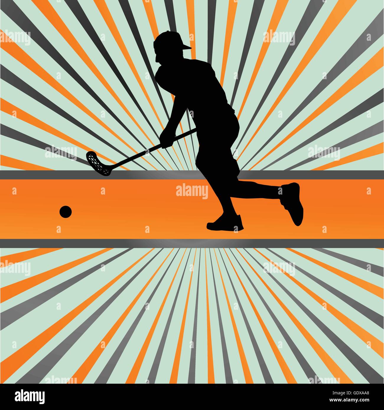 Floorball Spieler Vektor Silhouette Hintergrund abstrakt-Burst für poster Stock Vektor