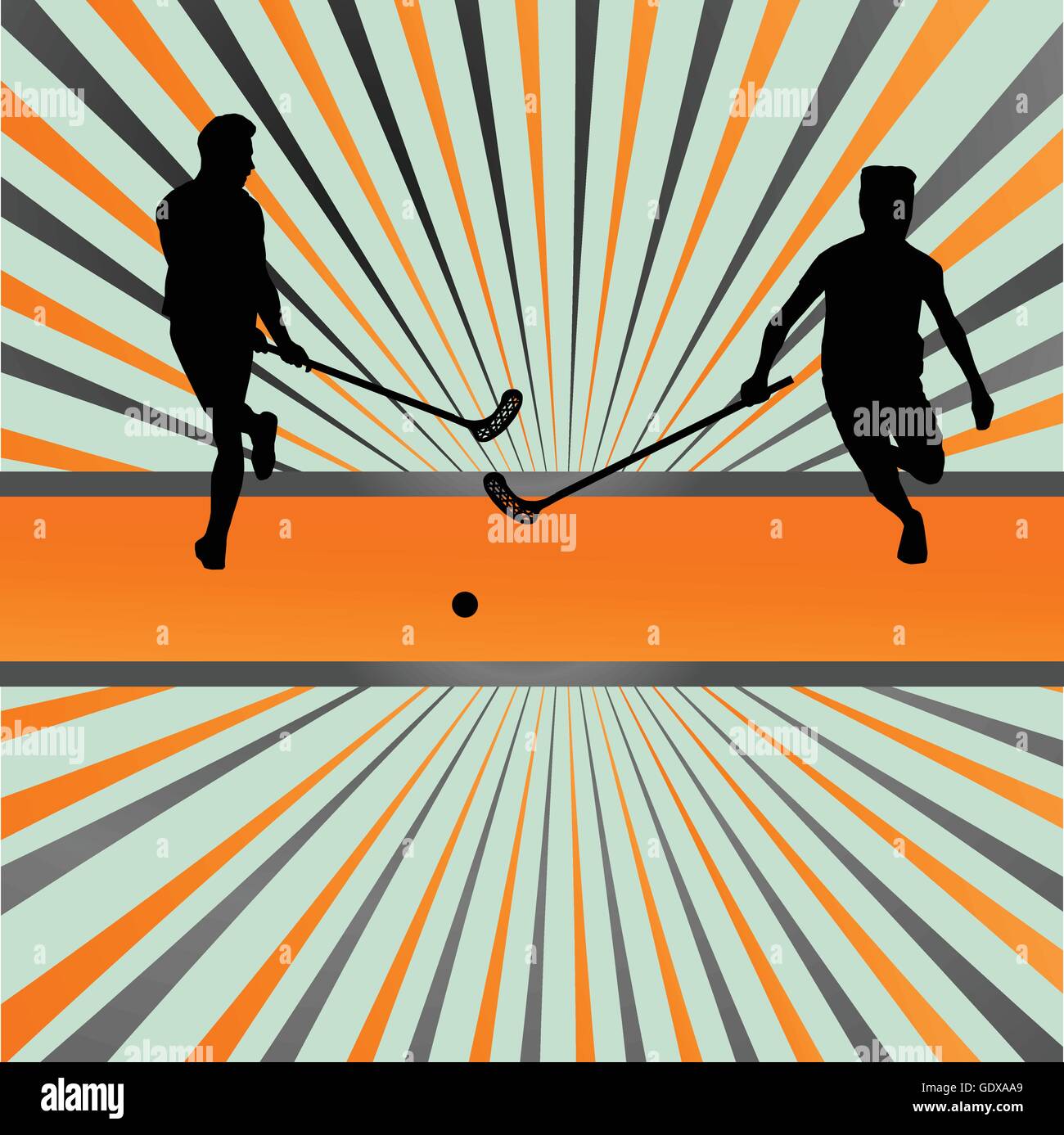 Floorball Spieler Vektor Silhouette Hintergrund abstrakt-Burst für poster Stock Vektor