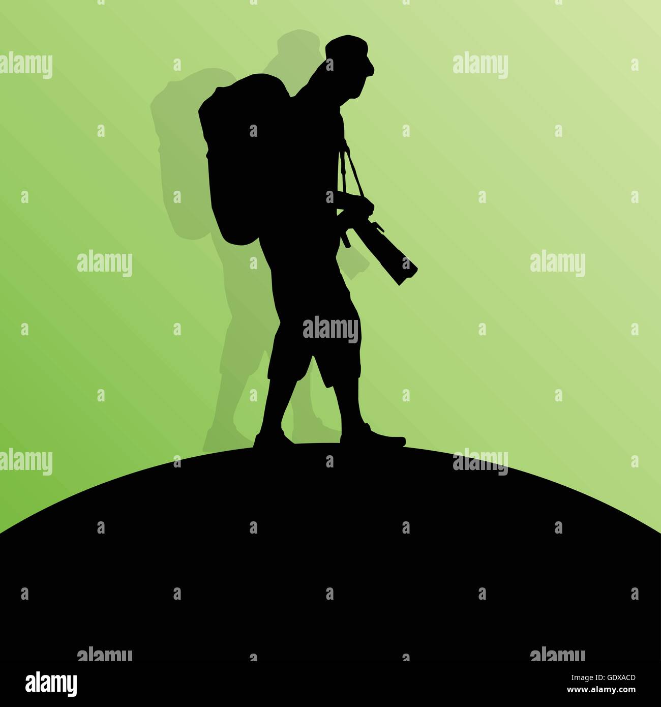 Fotografen-Silhouetten-Vektor-Hintergrund-Konzept Stock Vektor