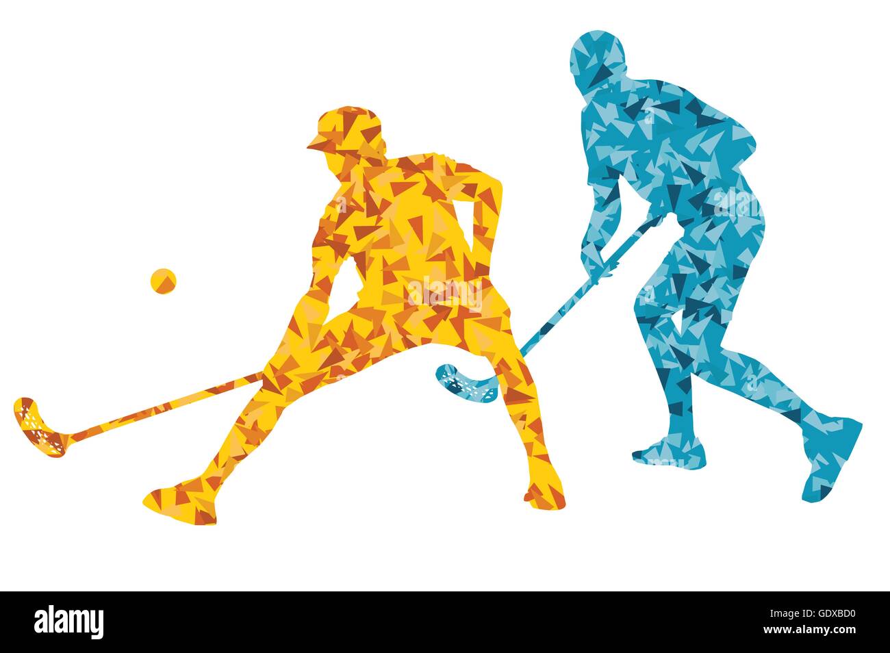 Unihockey-Spieler Vektor Silhouette Hintergrund abstrakter Begriff Stock Vektor