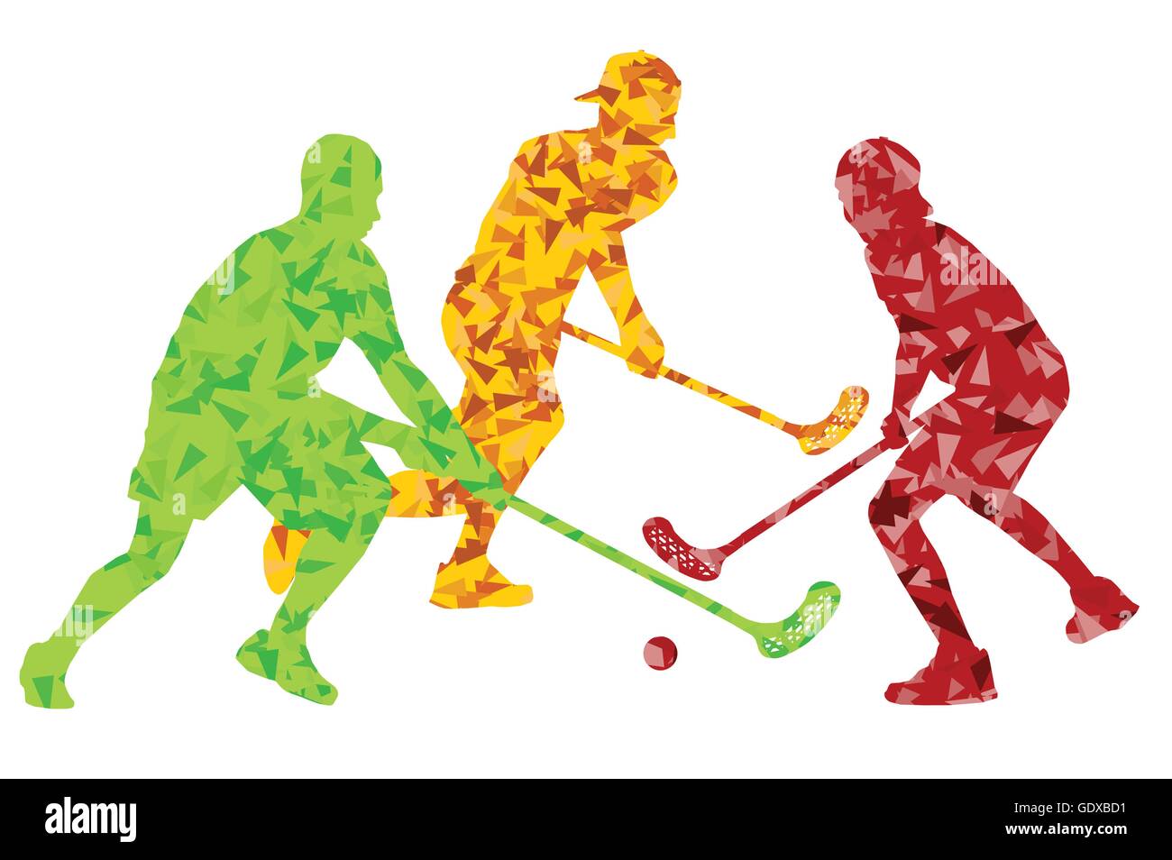 Unihockey-Spieler Vektor Silhouette Hintergrund abstrakter Begriff Stock Vektor