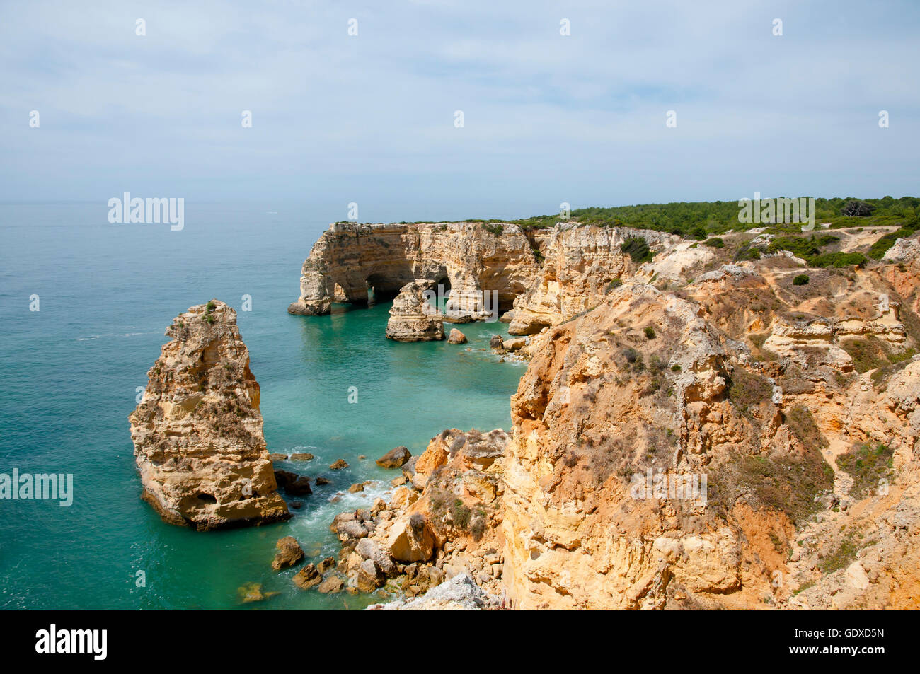 Praia da Marinha - Algarve-Küste - Portugal Stockfoto