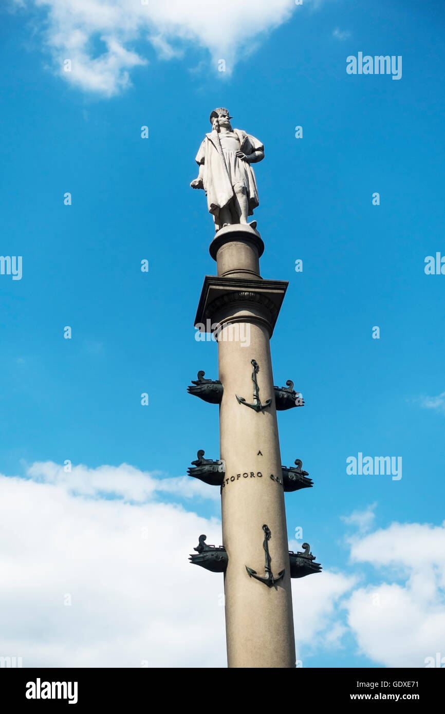 Christopher Columbus-Statue in Columbus Circle in New York City Stockfoto