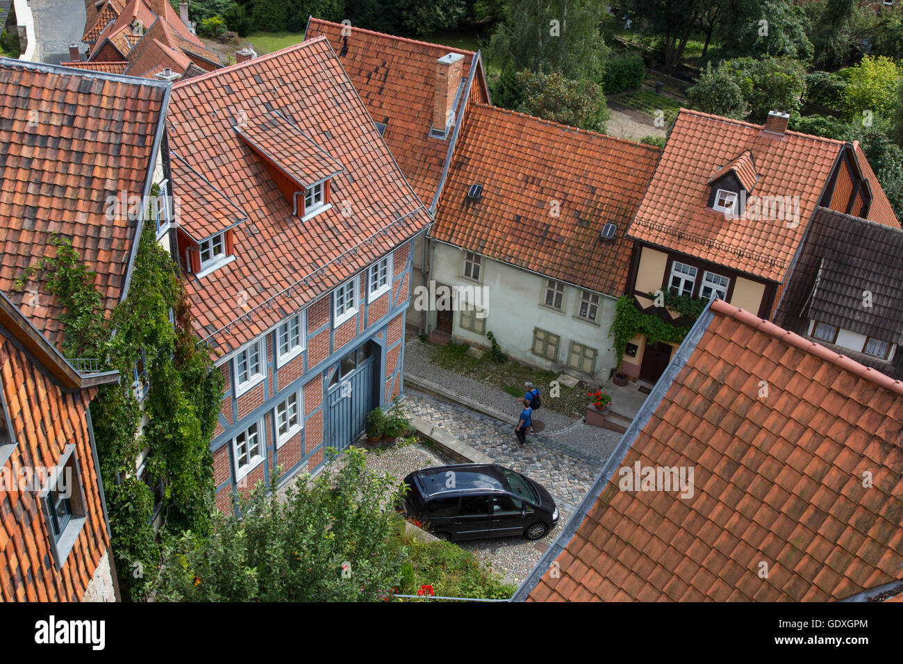 Die alte Stadt Quedlinburg, Deutschland, 2014 Stockfoto