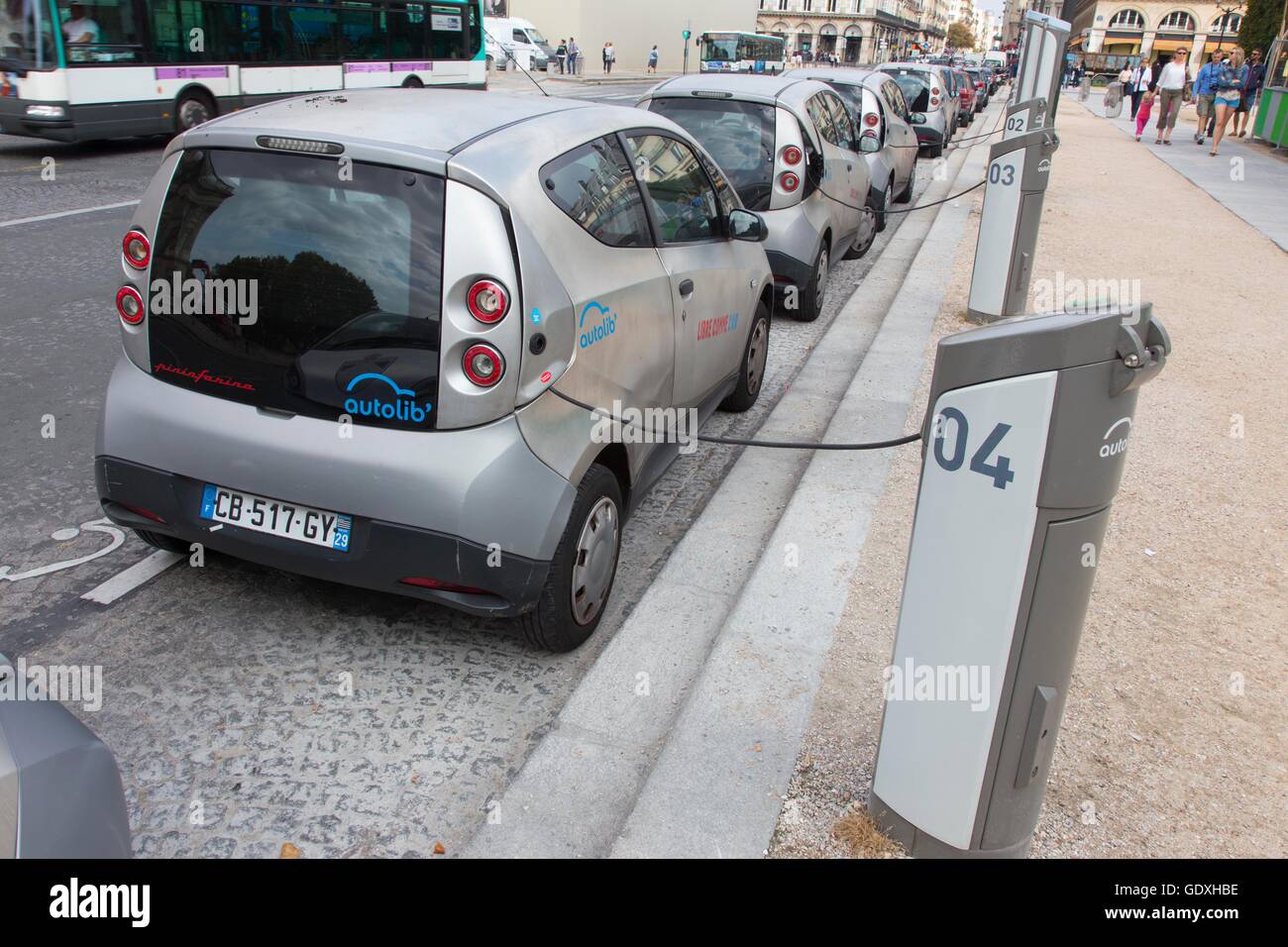 Ladestation für Elektroautos in Paris, Frankreich, 2014 Stockfoto