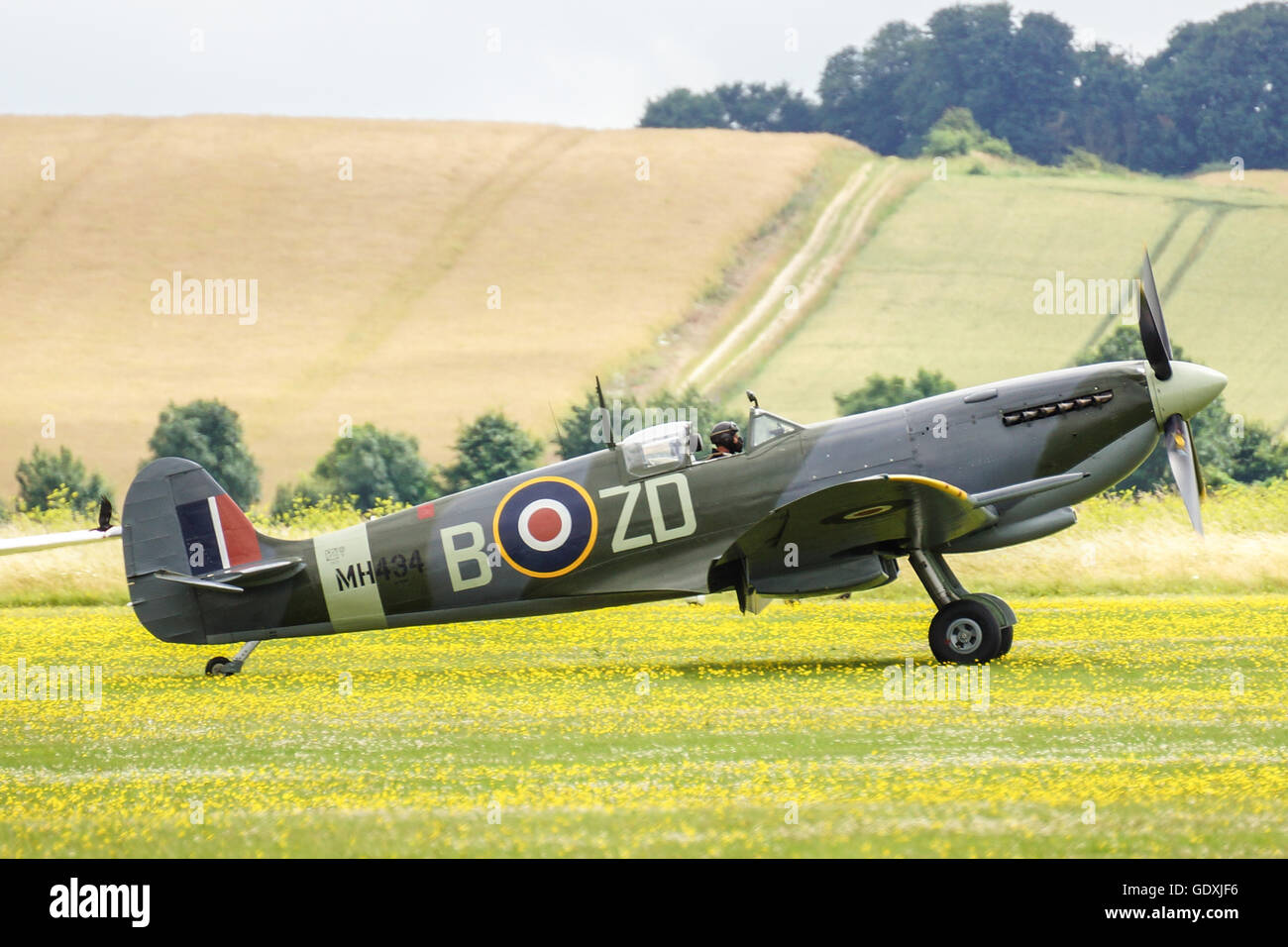 Spitfire MV434 Mk IX im RAF Duxford Stockfoto