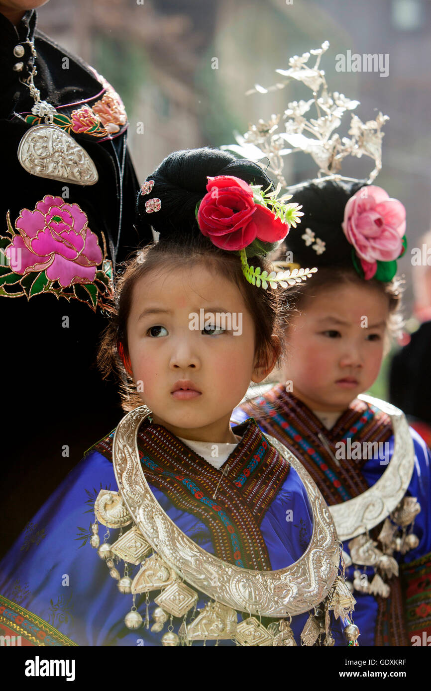 Miao Gemeinde in Qiandongnan, 2015 Stockfoto