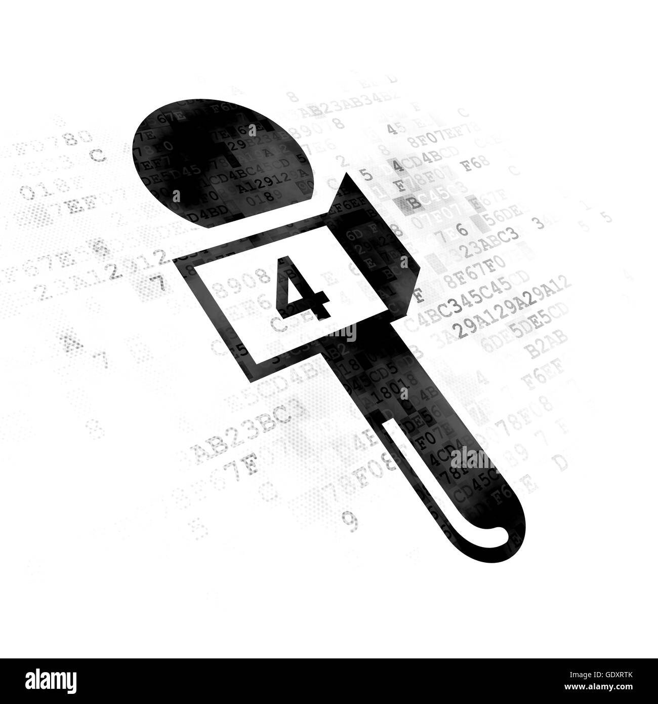 Aktuelles Konzept: Mikrofon auf Digital-Hintergrund Stockfoto