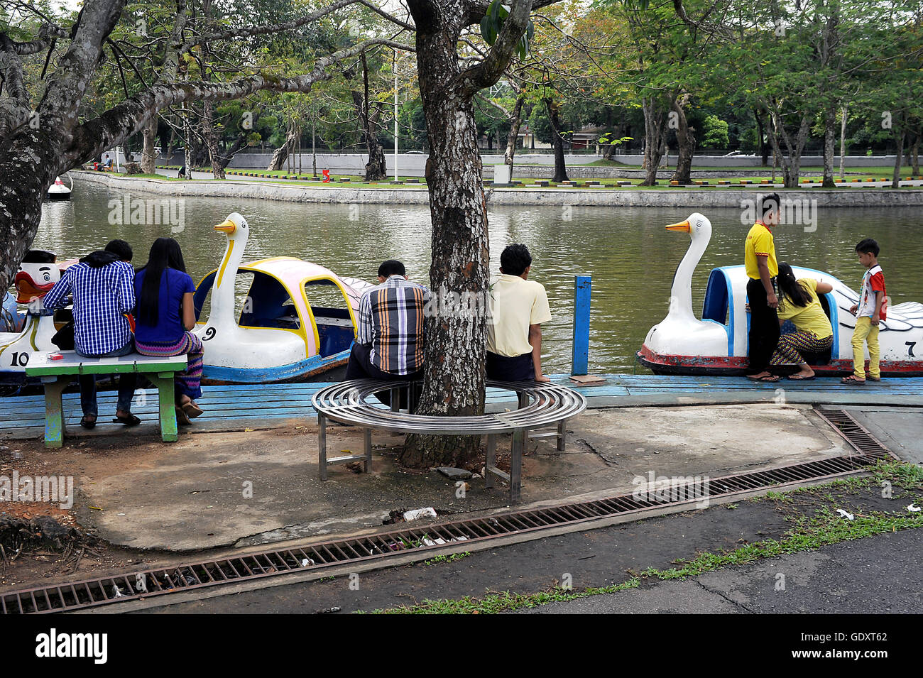 MYANMAR. Yangon. 2015. Vergnügungspark Stockfoto