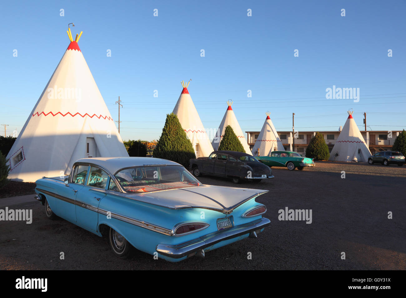Geographie/Reisen, USA, Arizona, Wigwam Motel an der Route 66, Additional-Rights - Clearance-Info - Not-Available Stockfoto