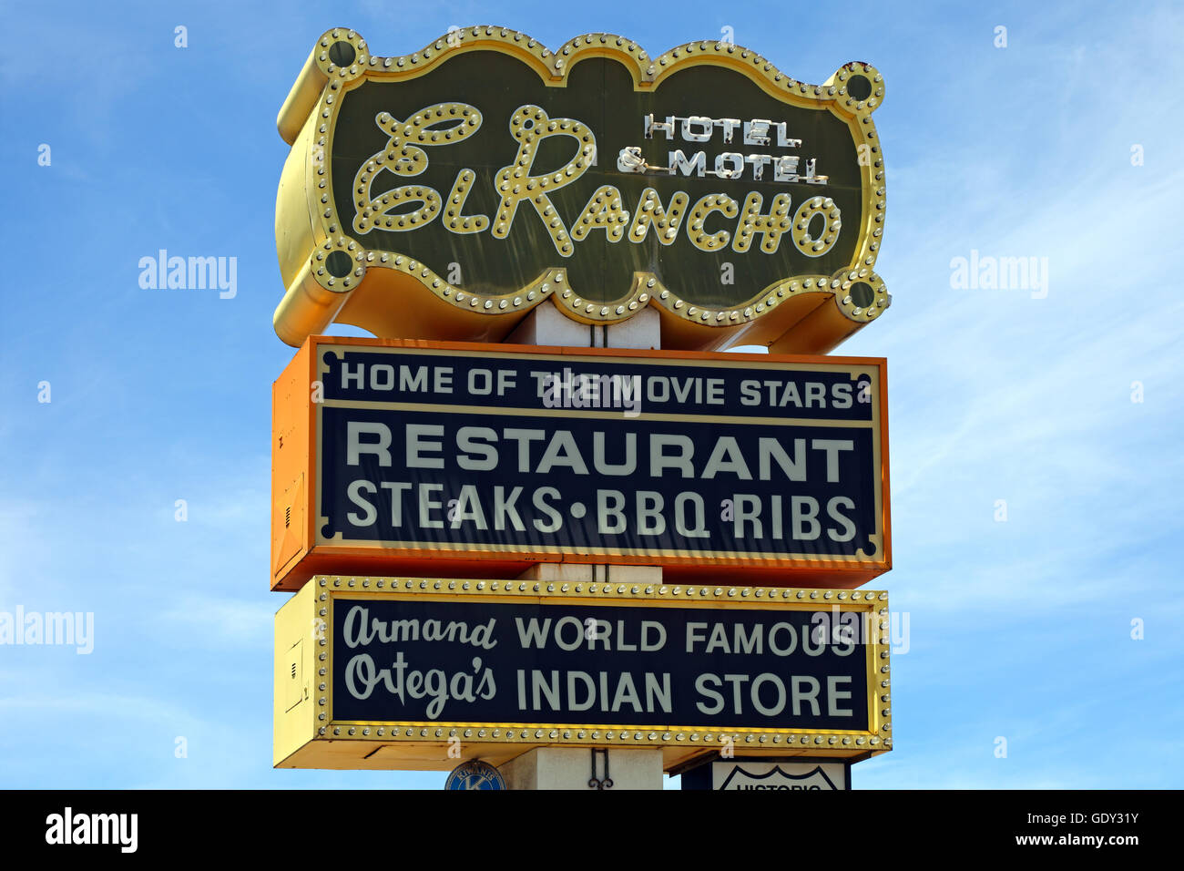 Geographie/Reisen, USA, New Mexiko, El Rancho Hotel auf der Route 66, Additional-Rights - Clearance-Info - Not-Available Stockfoto