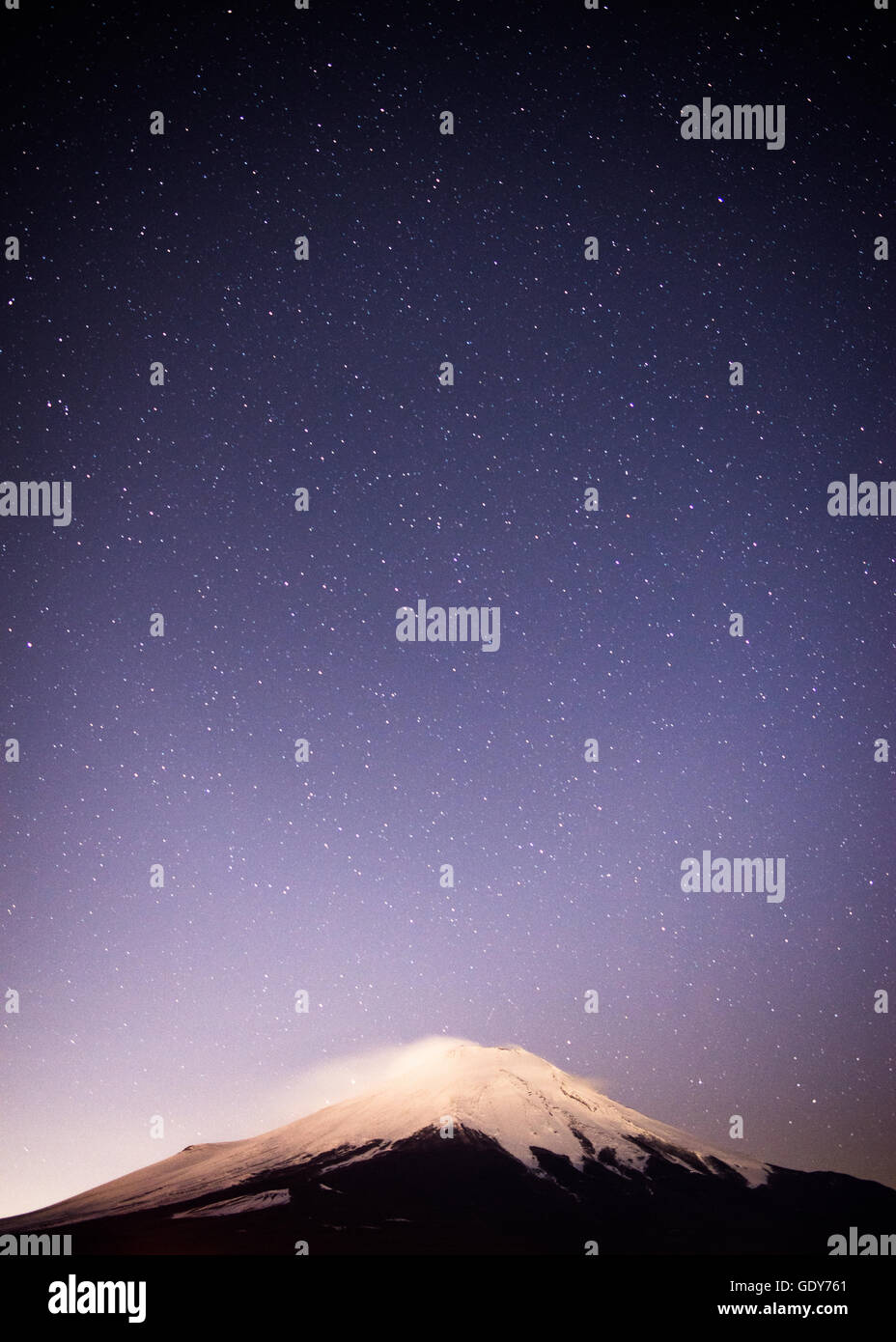 Fuji und die Sterne Stockfoto