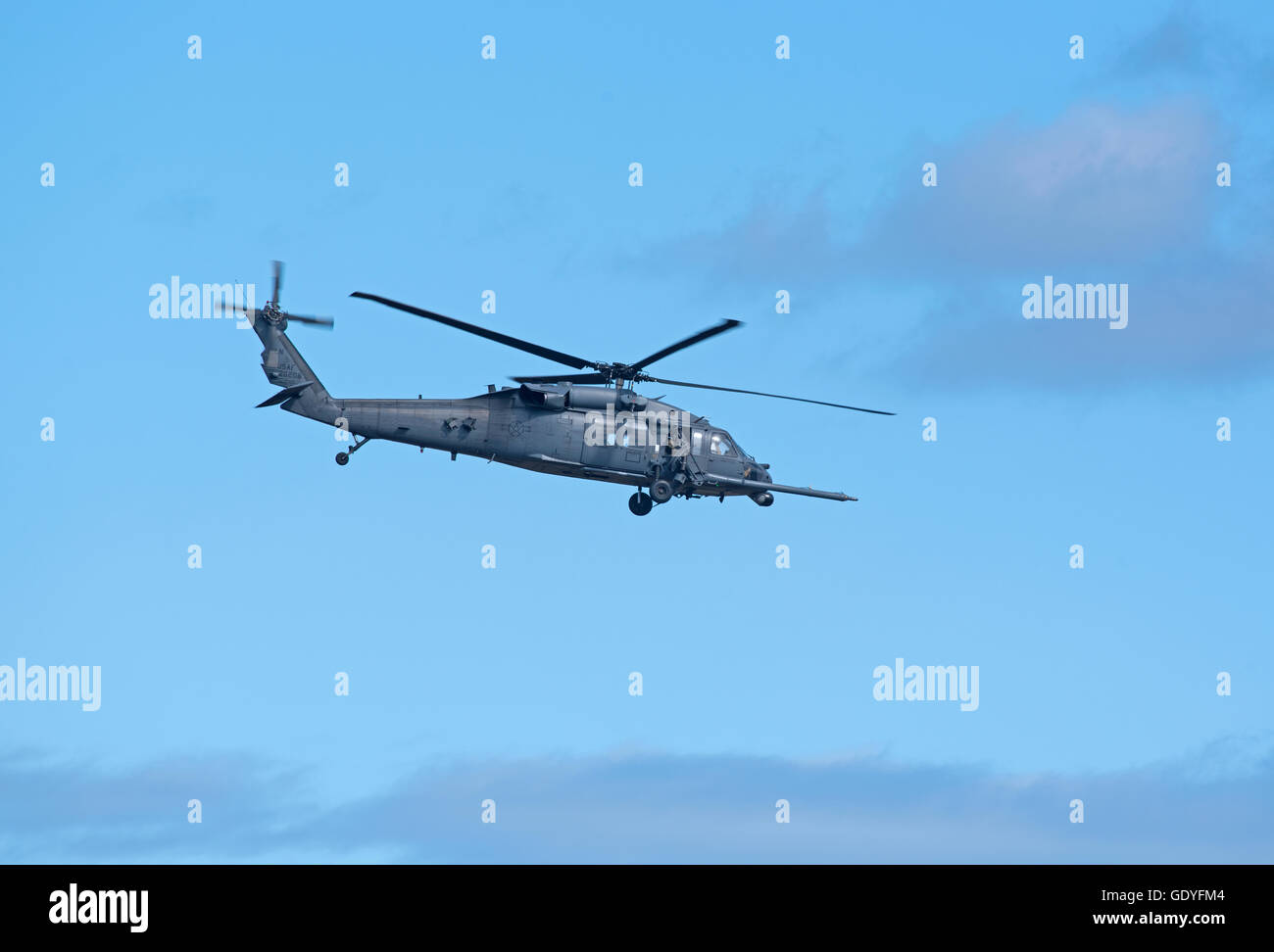 USAF Sikorsky HH - 60G Pave Hawk Hubschrauber RAF Lakenheath (LN) auf Übung an RAF Lossiemouth, Moray. Schottland.  SCO 10.761. Stockfoto