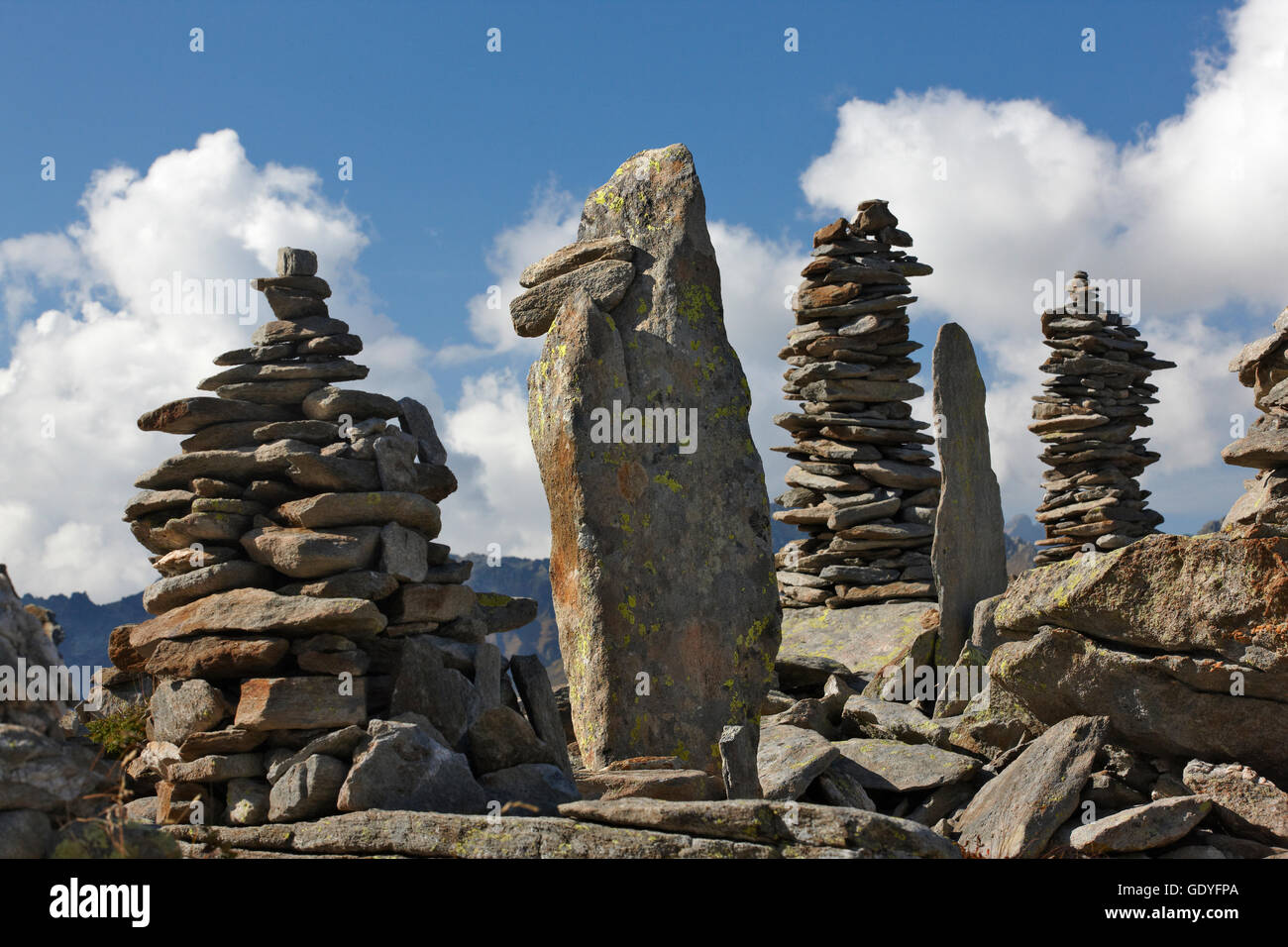 Geographie/reisen, Frankreich, Granit Felsen auf das Signal Trail von montenvers Zug, Chamonix, Additional-Rights - Clearance-Info - Not-Available Stockfoto