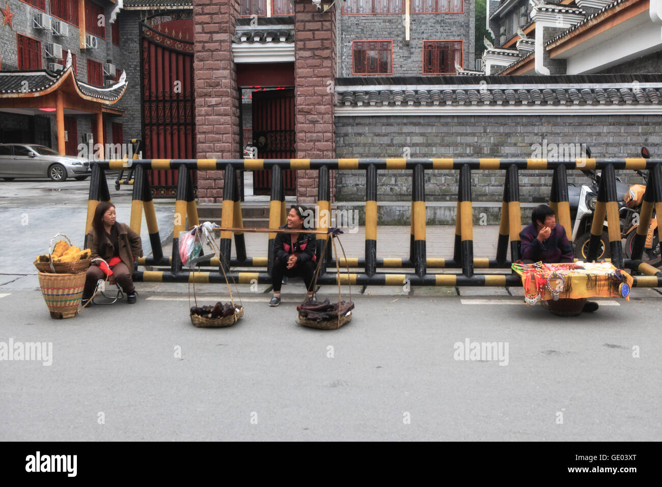 Straßenhändler in Fenghuang alte Phönix, Hunan, China Stockfoto