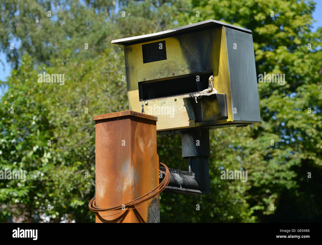 Ausgebrannt, Blitzer, Nutley, UK Stockfoto