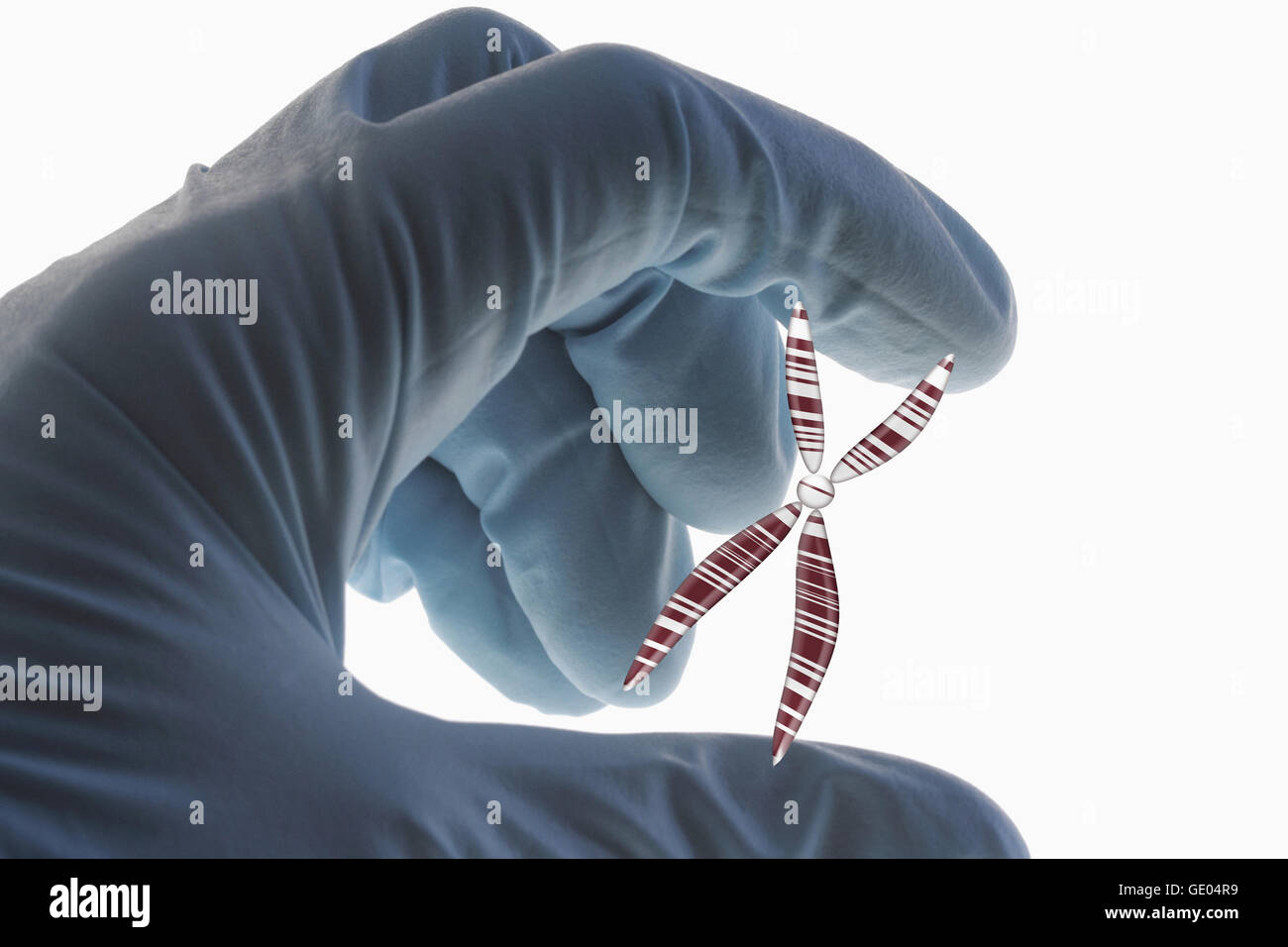 Nahaufnahme des Chromosoms in Arzt-hand Stockfoto
