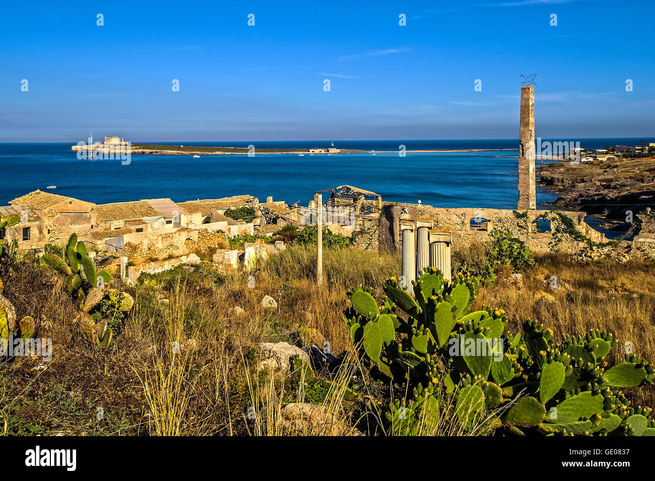 Italien Sizilien Portopalo di Capo Passero - Tonnara Stockfoto