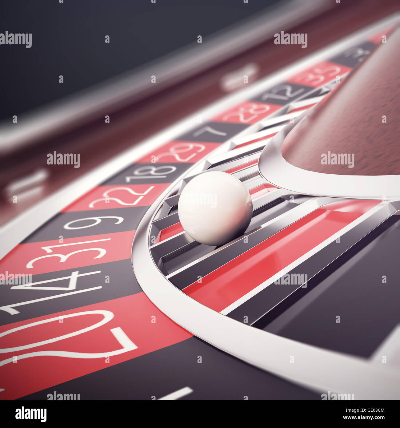 Spielen Casino Roulette, Konzept Casino-Glücksspiel, Glücksrad. 3D illustration Stockfoto