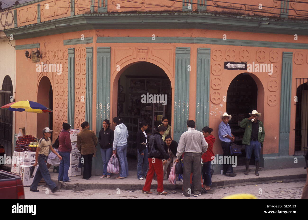 die Altstadt der Stadt Copán in Honduras in Mittelamerika Stockfoto