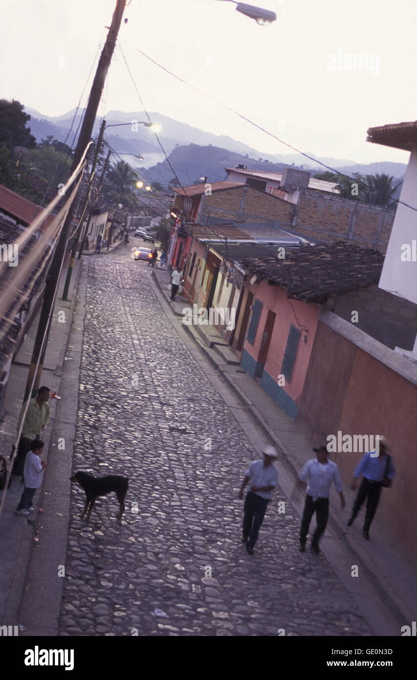 die Altstadt der Stadt Copán in Honduras in Mittelamerika Stockfoto