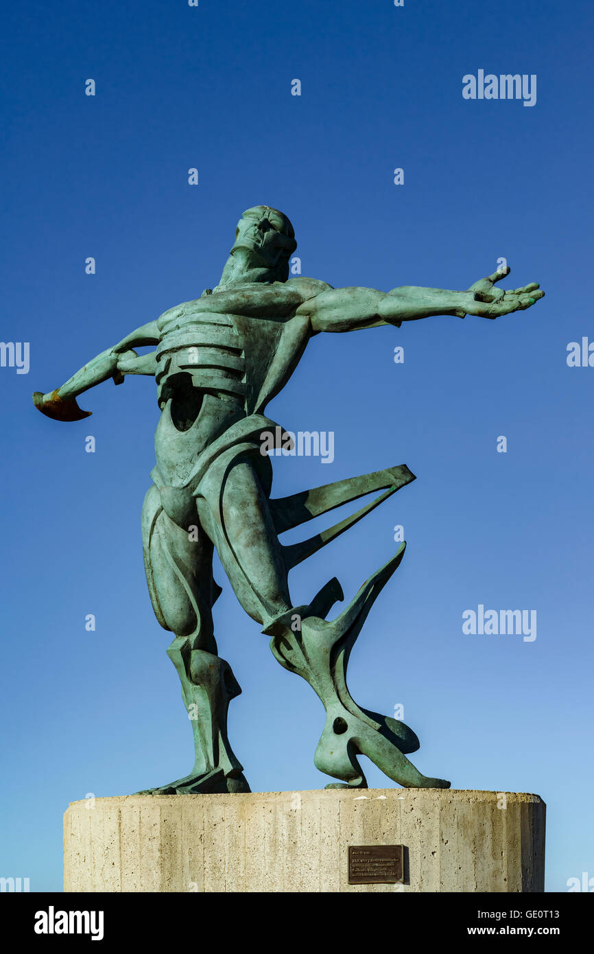 Die Statue der Winde in Suances, Kantabrien, Spanien. Stockfoto