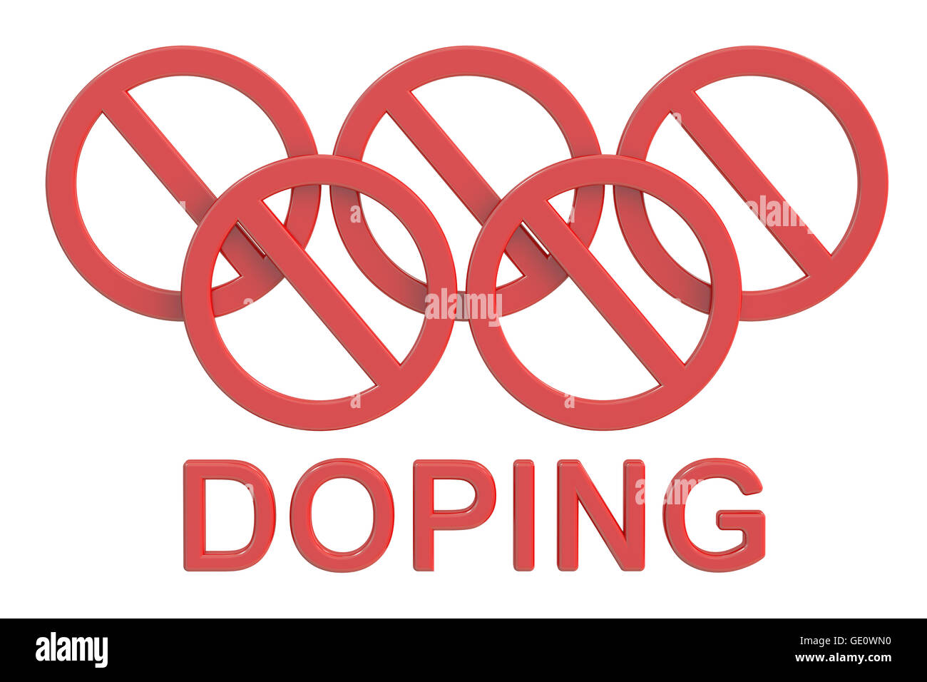 Doping-Konzept 3D-Rendering isoliert auf weißem Hintergrund Stockfoto