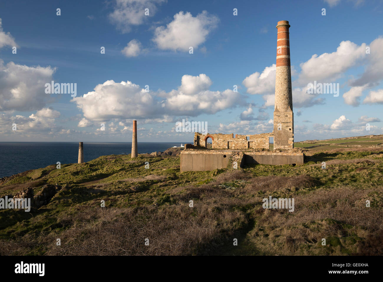Levant Mine und Strahl Motor, Trewellard, Cornwall, England, Vereinigtes Königreich, Europa Stockfoto