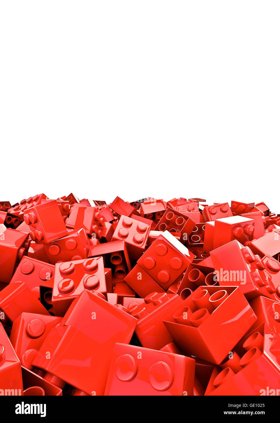 Spielzeug Bausteine / 3D Render von Kunststoff-Spielzeug Bausteine Stockfoto