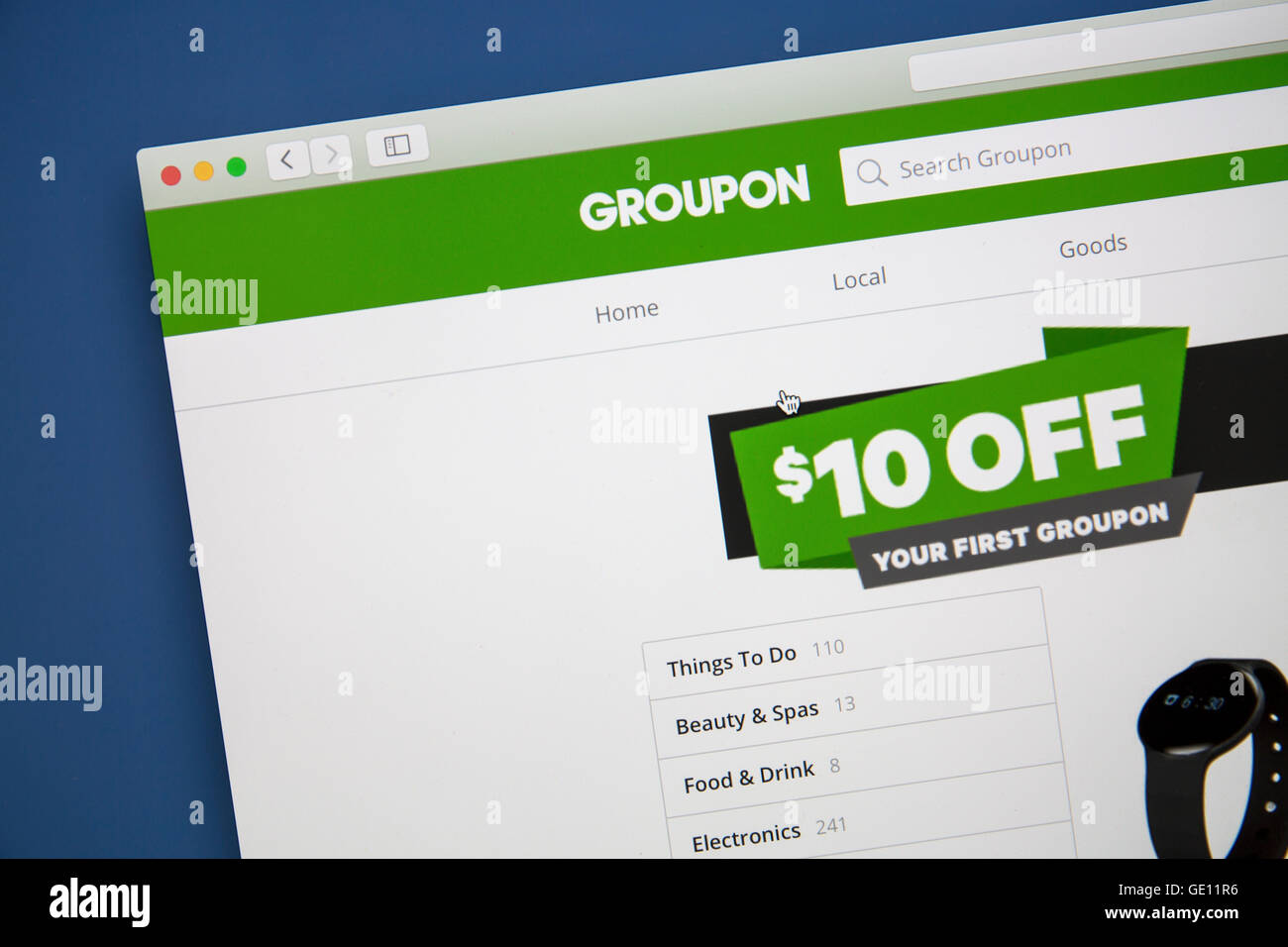 Groupon-Website auf einem Computer-Bildschirm Stockfoto