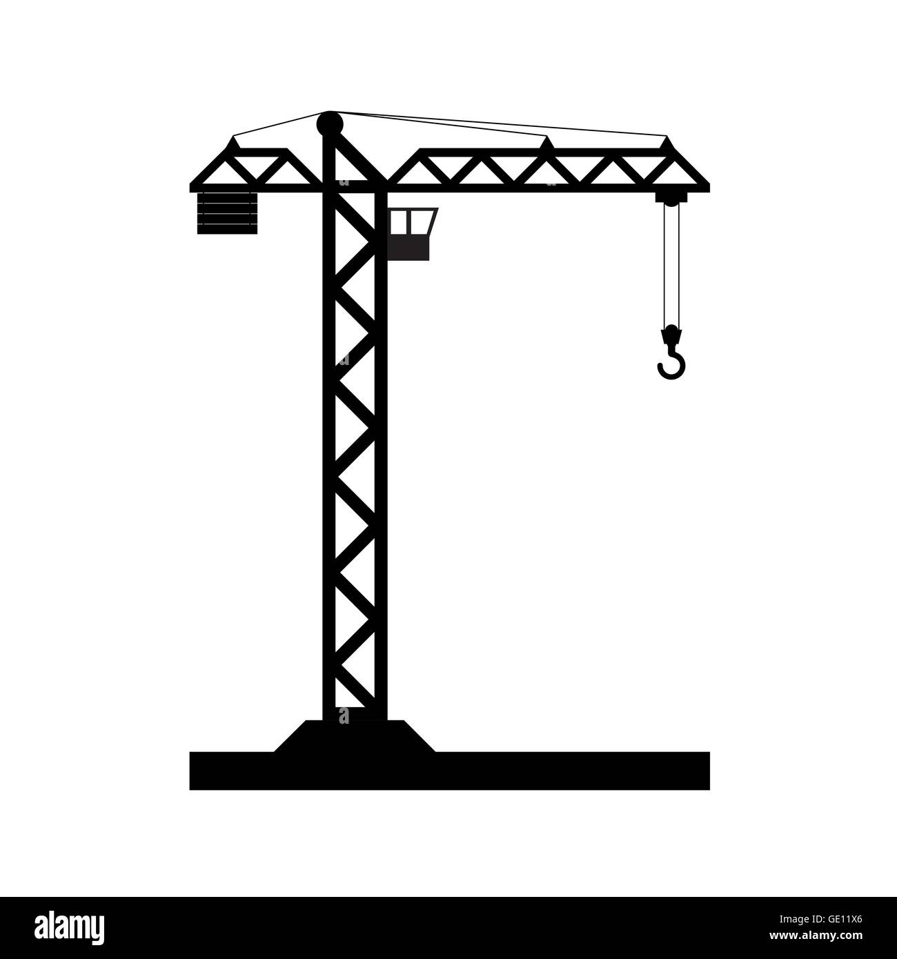 Turm bauen Kran Symbol - Vektor. Stock Vektor